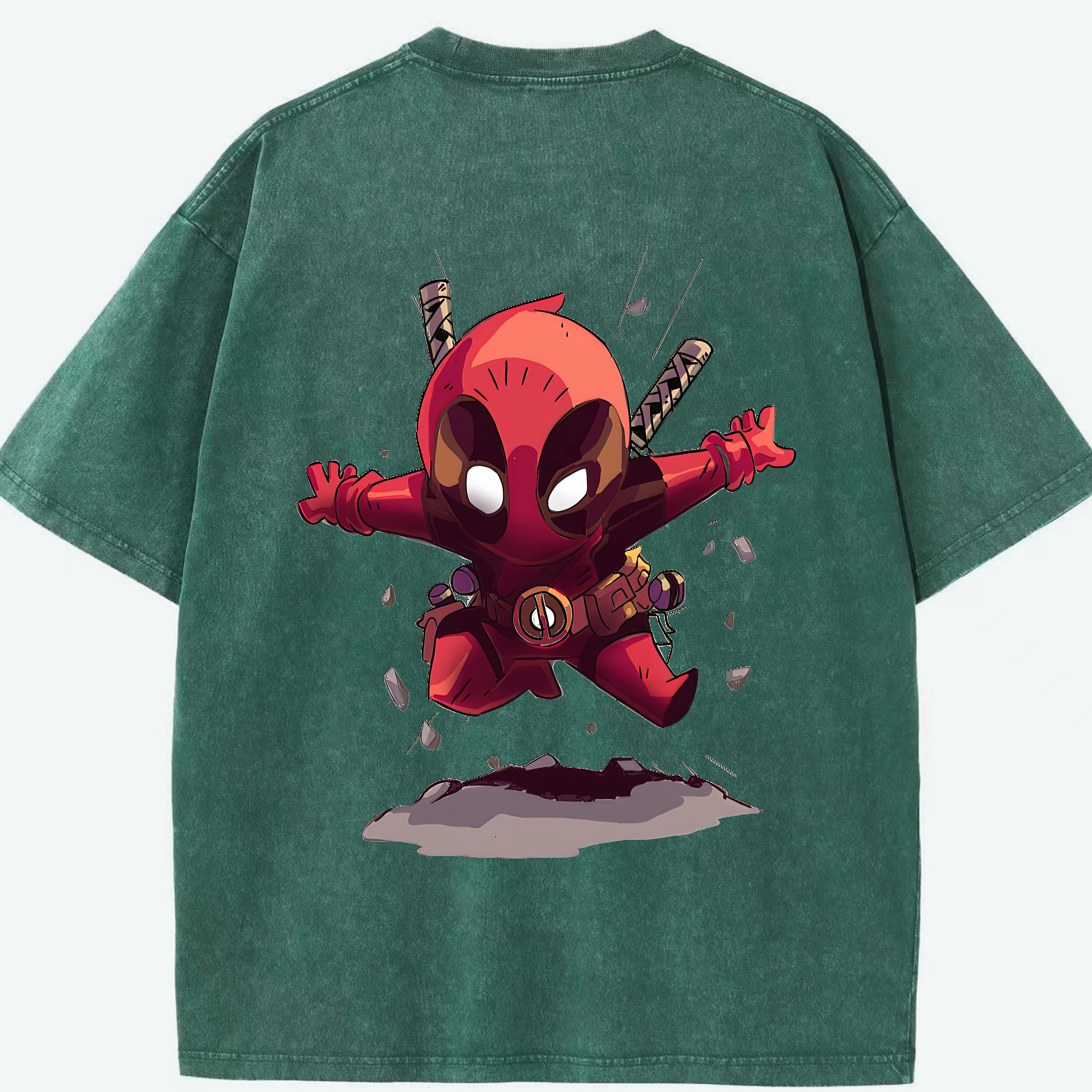 （画像用） Deadpool デッドプール 綿100% ヴィンテージ風 半袖Tシャツ（背面プリント）